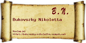 Bukovszky Nikoletta névjegykártya