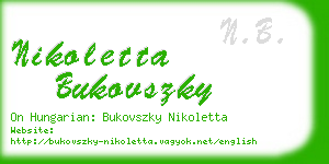 nikoletta bukovszky business card